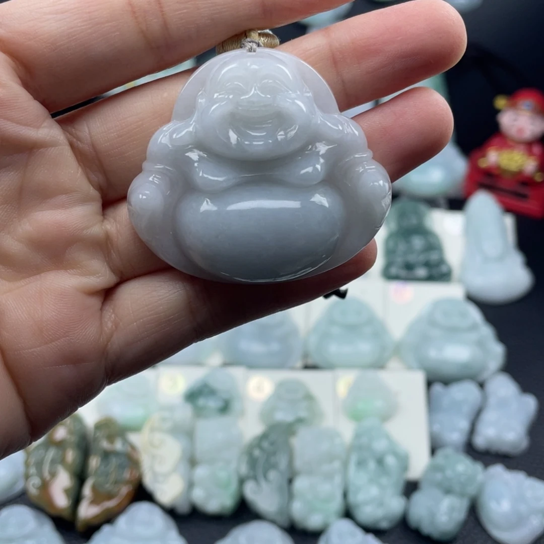 翡翠未镶嵌颈饰41尺寸佛公厚装微瑕介意勿拍不退不换