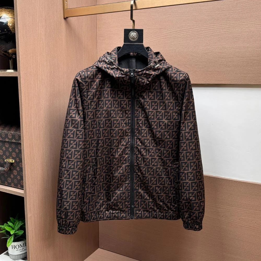 【香港立督&轻奢正品】欧洲站高端印花连帽外套男士春秋季2025新
