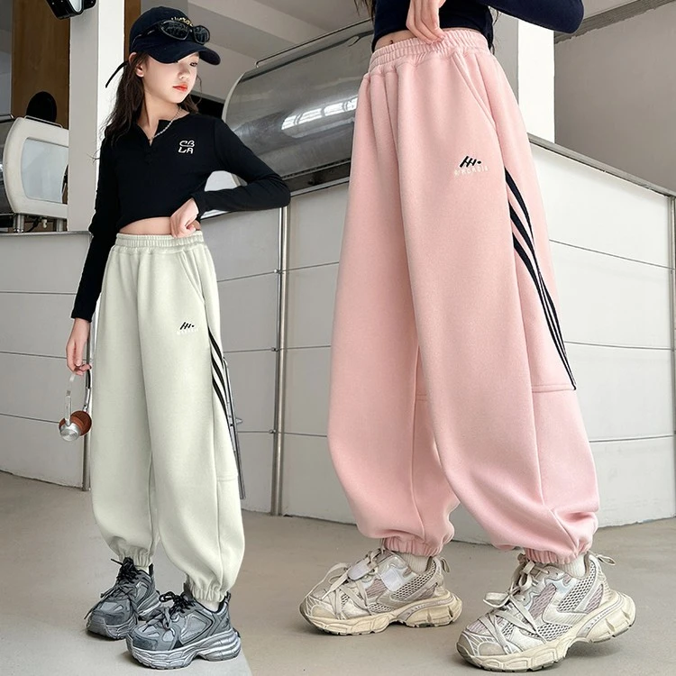 女童裤子春秋款2025新款儿童洋气休闲裤中大童秋季宽松束脚运动裤