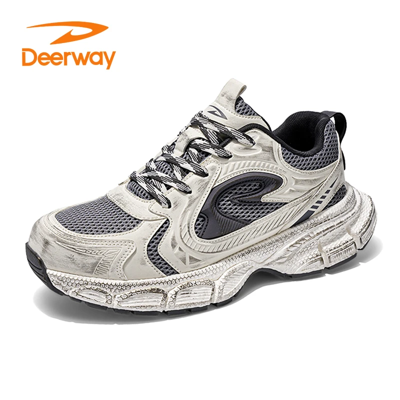 德尔惠潮流配色脏泥黑涡轮跑鞋男复古做旧厚底增高休闲老爹鞋鞋子