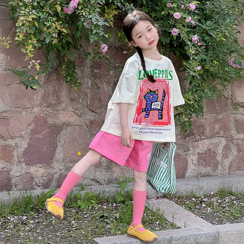 女童夏季短袖套装2025新款儿童夏款运动时尚洋气夏装中大童女孩潮