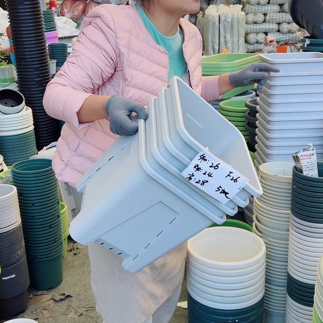 瑕疵方盆F26#灰白色4个无托