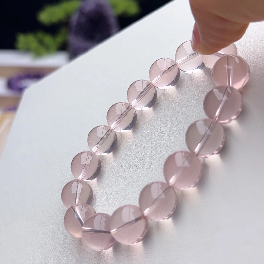 手链未镶嵌芙蓉石粉晶12.6mm44.07