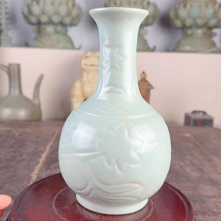汝窑鹅颈瓶品相完美