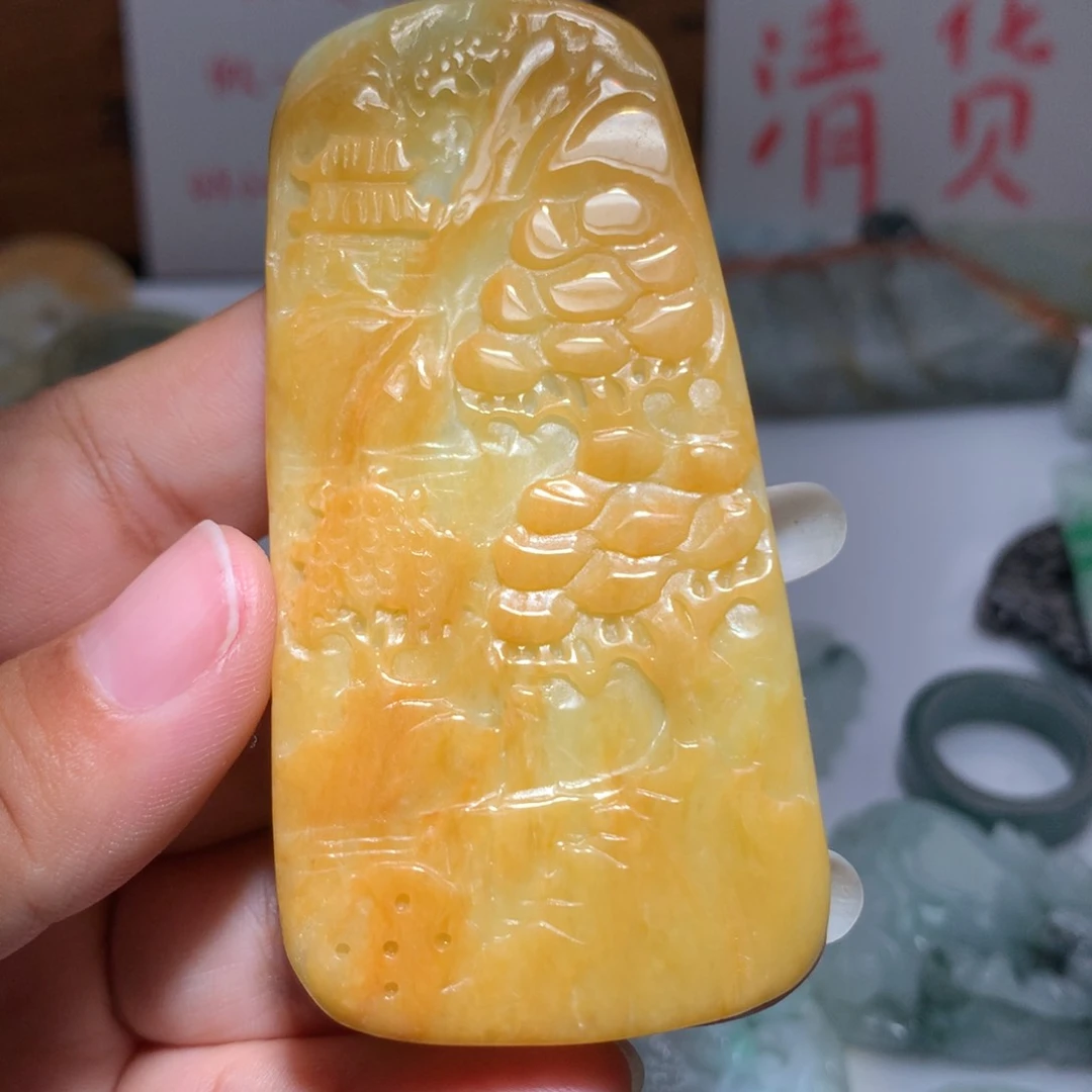 翡翠未镶嵌颈饰保真天然A货翡翠