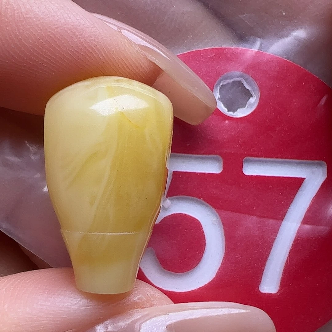 蜜蜡未镶嵌珠宝奇石微瑕11.6mm三通