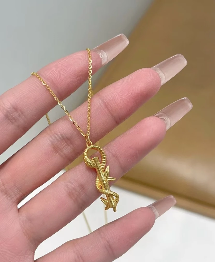 SUNFEEL/赛菲尔足金999黄金竹节灵蛇套链竹报平安礼物推荐