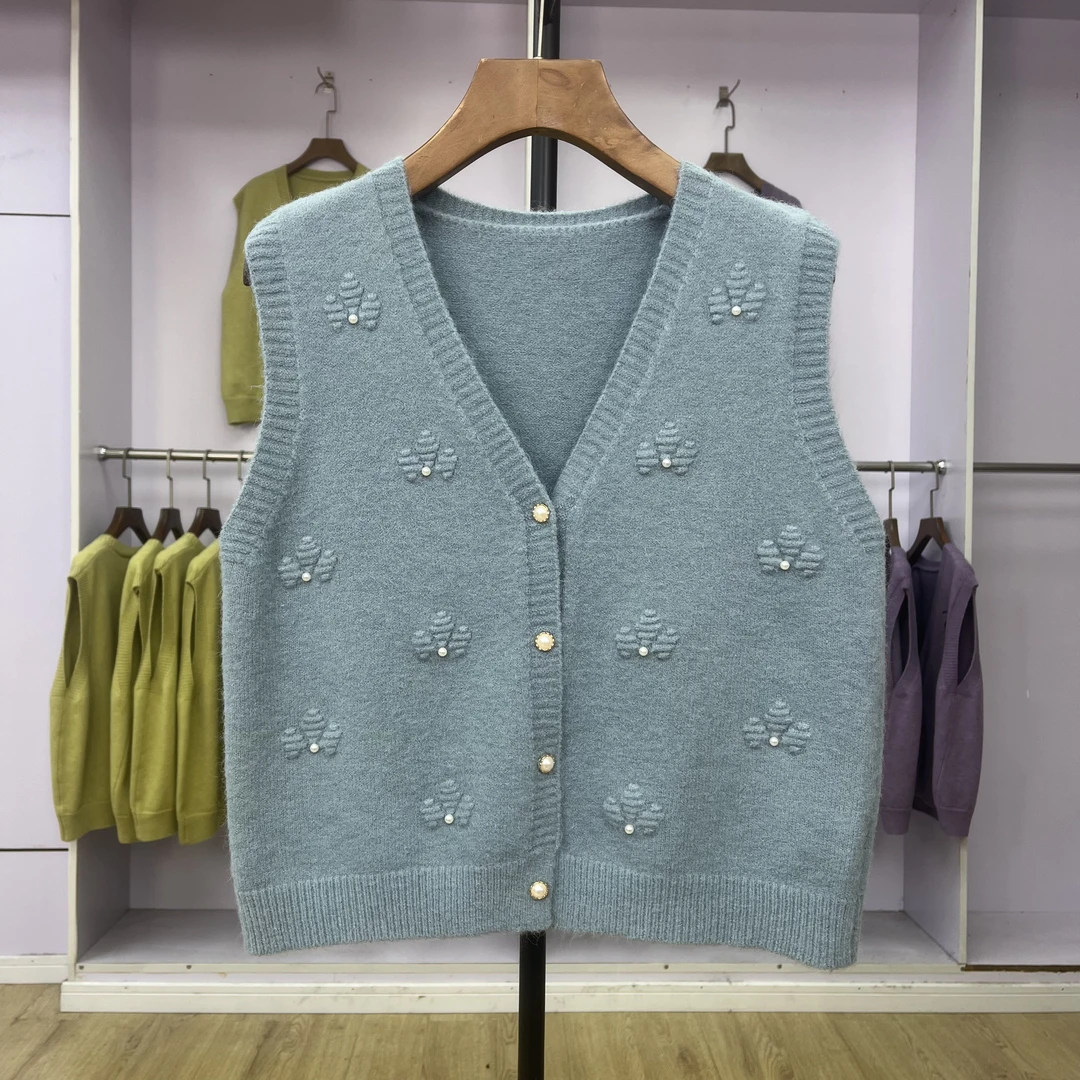 197 钉珠女装重工无袖复古坎肩外套设计感时尚小个子坎肩外搭上衣