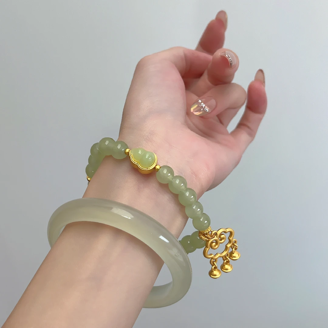 青提天然玛瑙玉髓手镯冰种马料纯天然白月光手镯网红爆