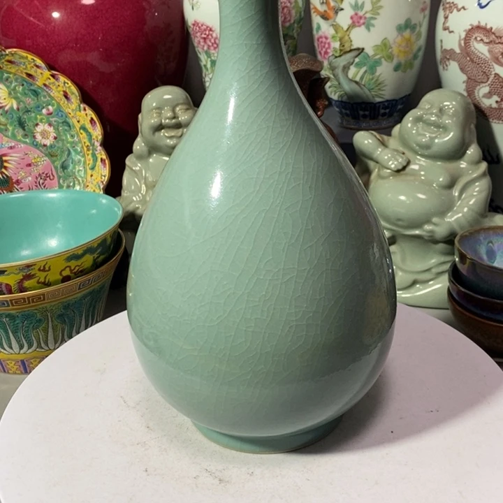 软陶汝瓷玉壶春摆件