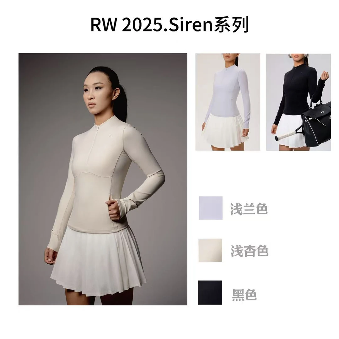 RW002塞壬长袖带高强度运动胸垫裸感收腰上衣网球紧身偏小一码