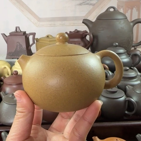 紫砂茶壶梨皮黄金段200cc