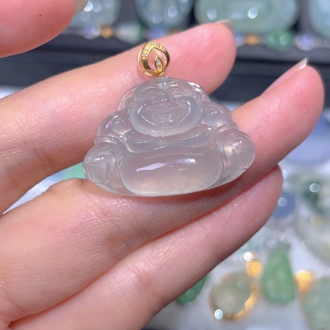 颈饰18K金镶嵌翡翠翡翠