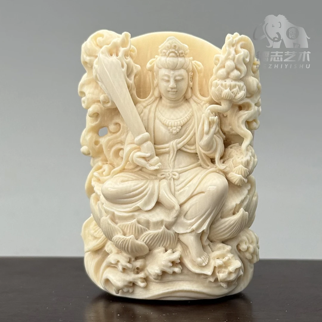 DEZHI/德志【虚空藏·牛虎】61*43*25mm大师工满雕猛犸守护神吊坠