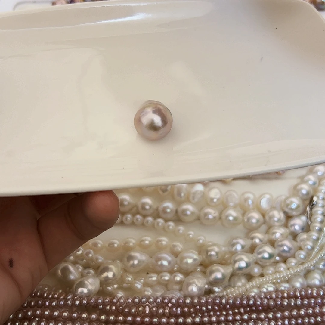 淡水珍珠吊坠(不含链)银S925镶嵌