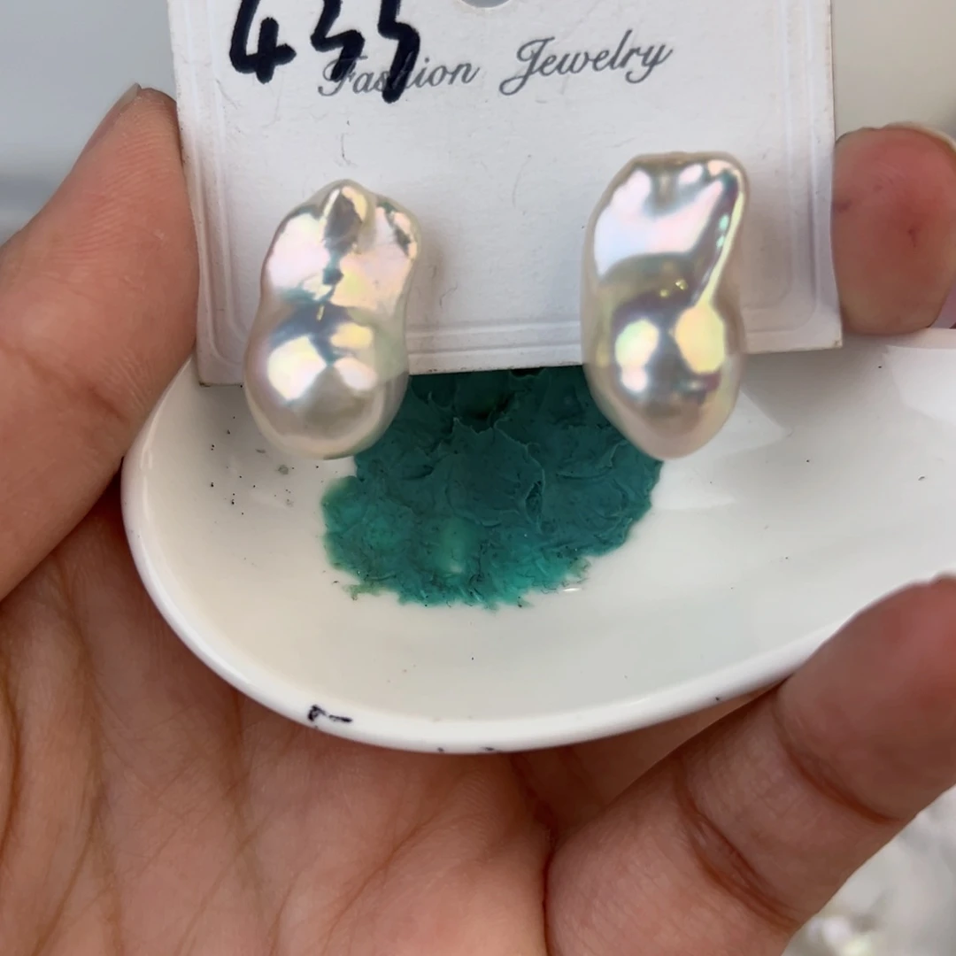 淡水珍珠耳饰银S925镶嵌