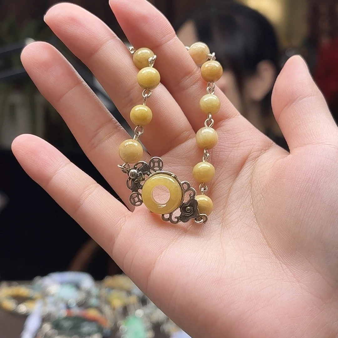 翡翠银S925镶嵌手链手链