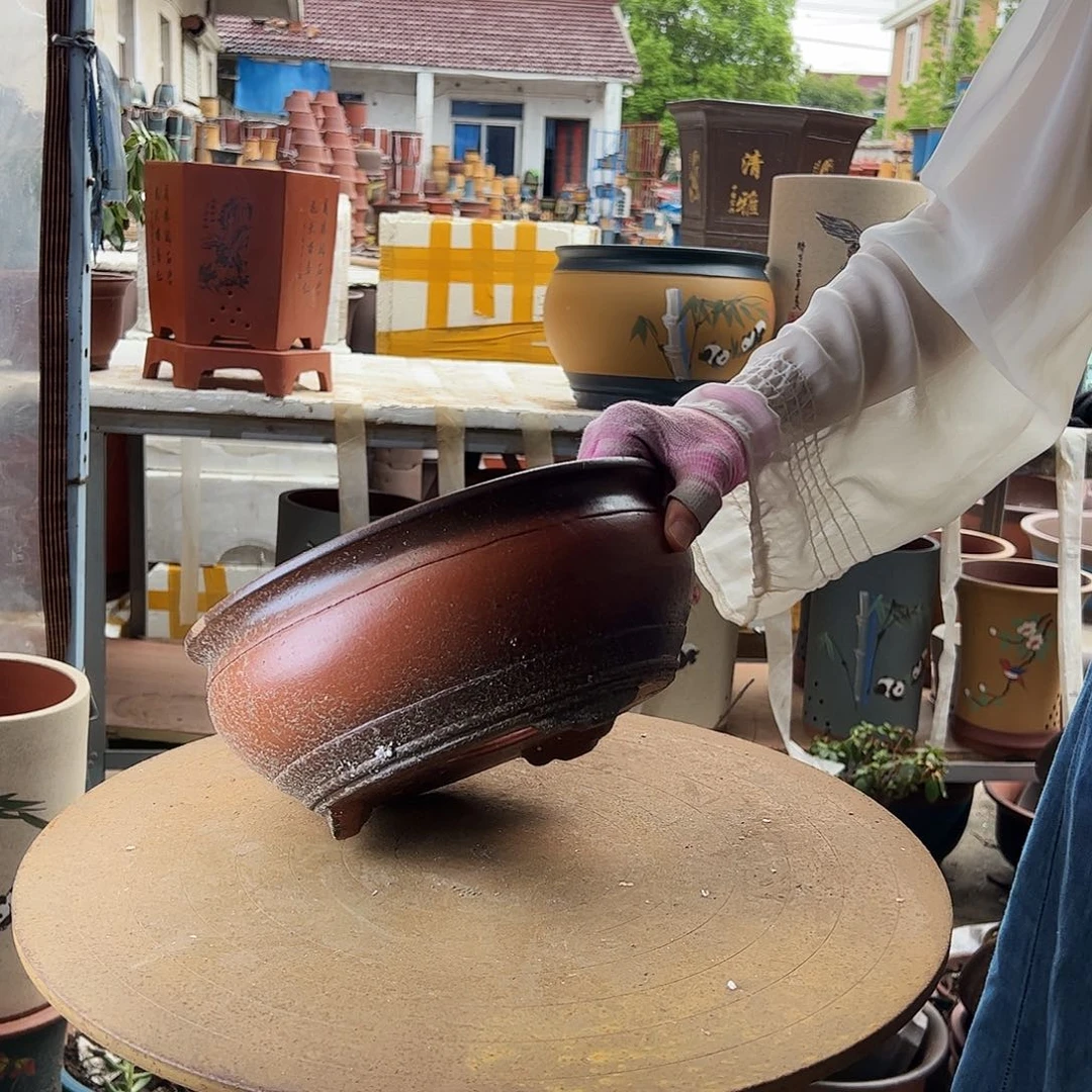 仿古鱼缸小花盆花盆花