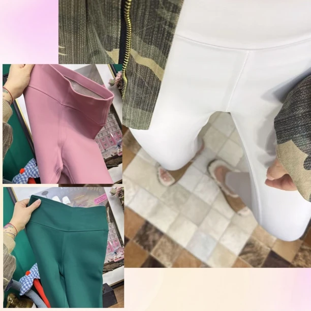 加绒加厚新款彩色多巴胺配色显瘦无痕外穿保暖打底裤鲨鱼裤