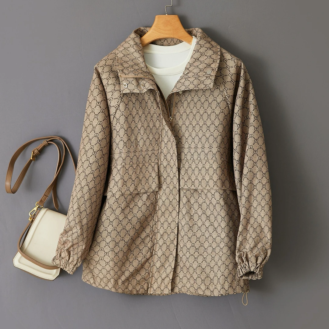 特！线下24&9！经典老花系列！一眼心动~高级感炸街立领外套L71460