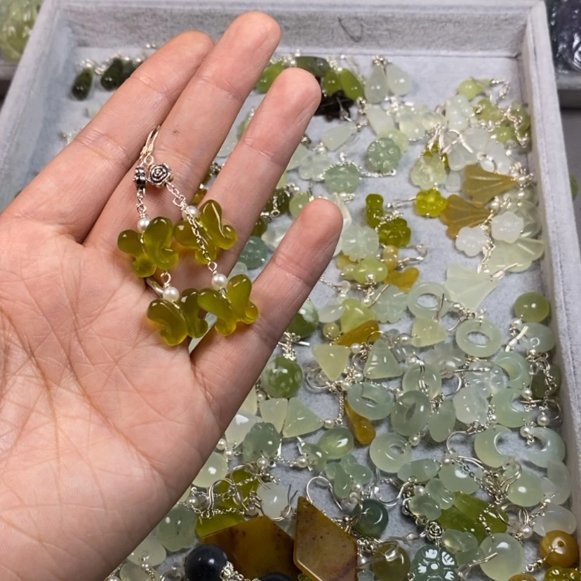 【闪购商品】未镶嵌蛇纹石玉挂件耳饰耳环项链