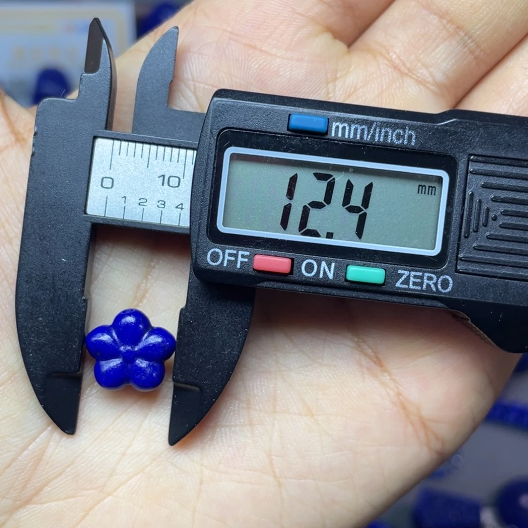 青金石未镶嵌12mm梅花配饰