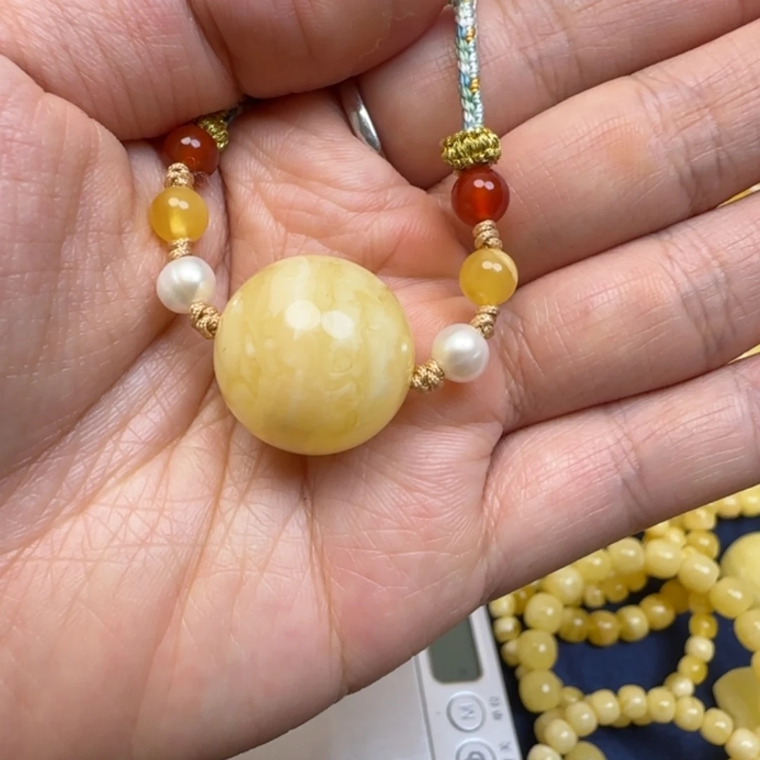 蜜蜡未镶嵌毛衣链天然蜜蜡