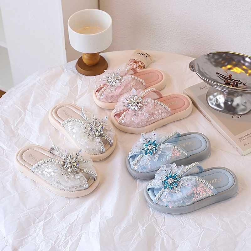 【仲夏】绚丽多彩雪花宝石厚底拖鞋2025夏季新款女童舒适鞋XXJ-G11
