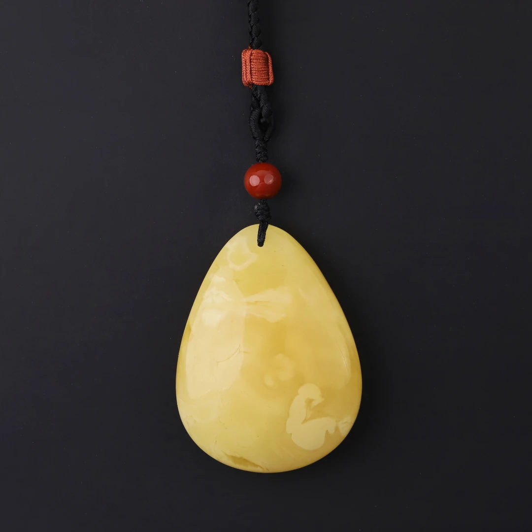 S7448白花满蜡水滴吊坠文玩手把件（一物一图）