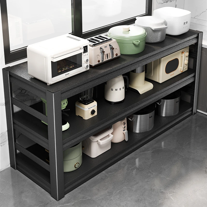 厨房置物架落地多层微波炉收纳多功能家用货架加长靠墙储物架子