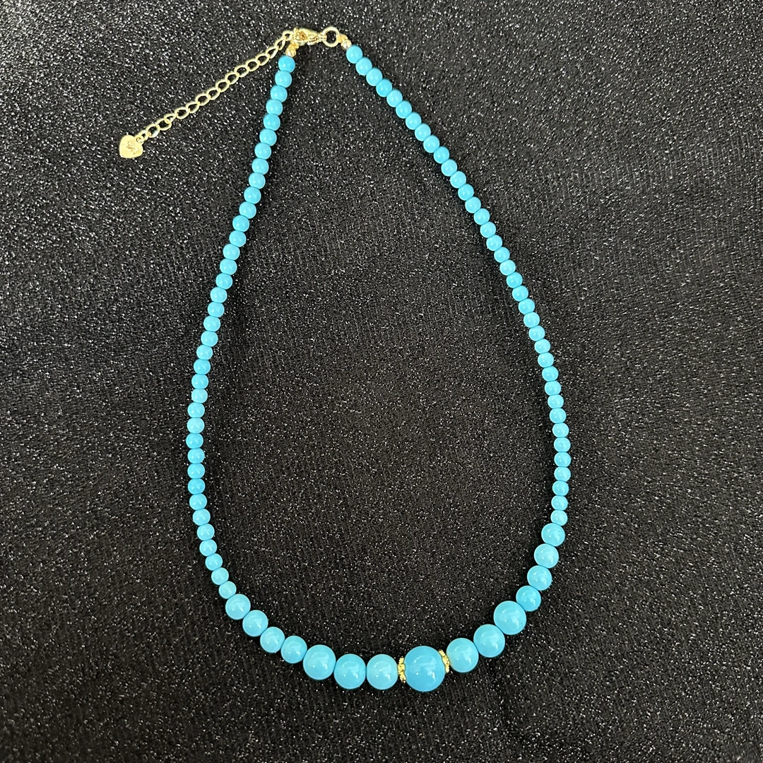 蓝色原创diy设计百搭款颈链