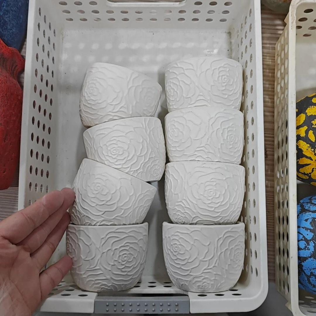 红陶吸水透气的白陶花盆凑满12发货