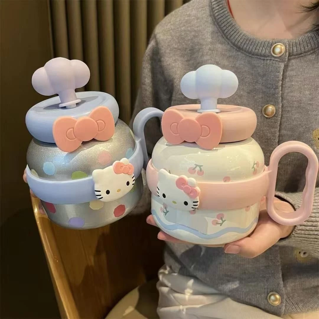 可爱超萌高颜值大肚吸管杯大容量女生高颜值