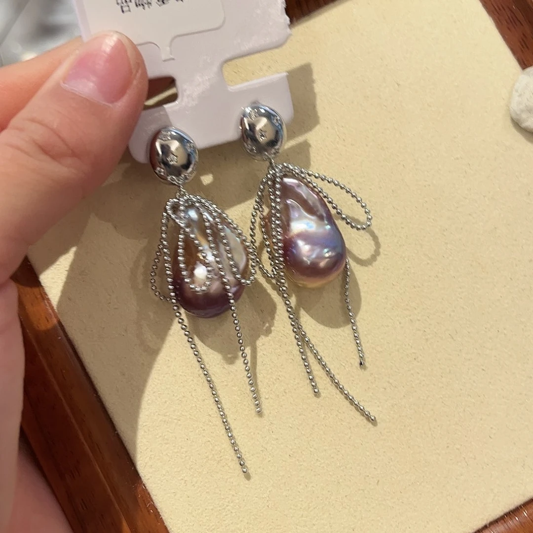 淡水珍珠耳饰合金