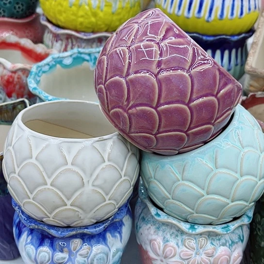 多肉绿植陶瓷花盆9.9包邮，有空