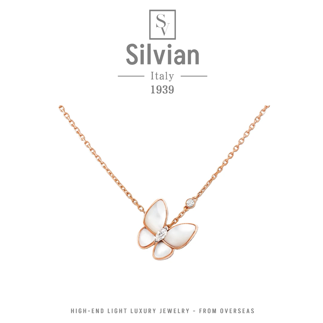 项链 镀18K金项链 【白贝蝴蝶】Silvian轻奢高定项链 U023
