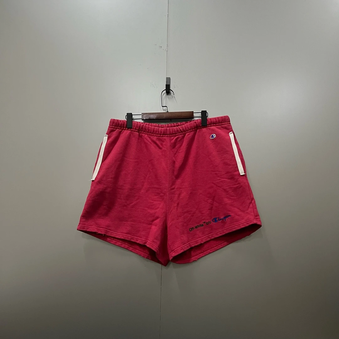 95新 OFF-WHITE （bb）202 红色刺绣logo短裤 M码/3000