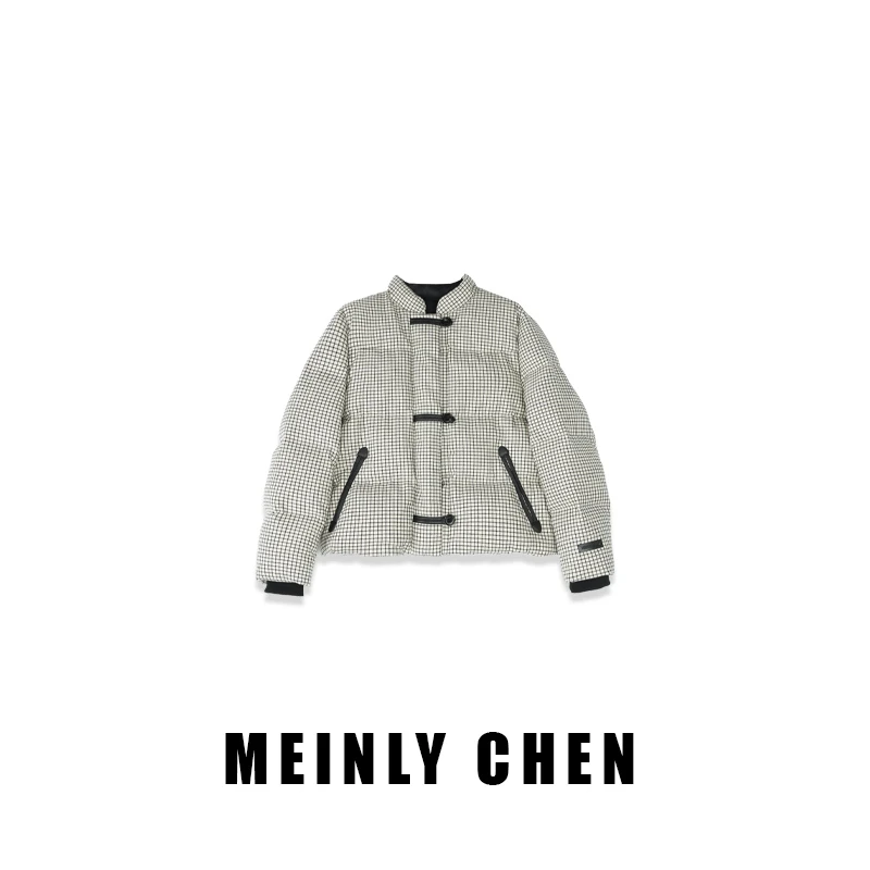 【MEINLY  CHEN】【中式格子】高端设计师款时尚百搭鹅绒服8250404