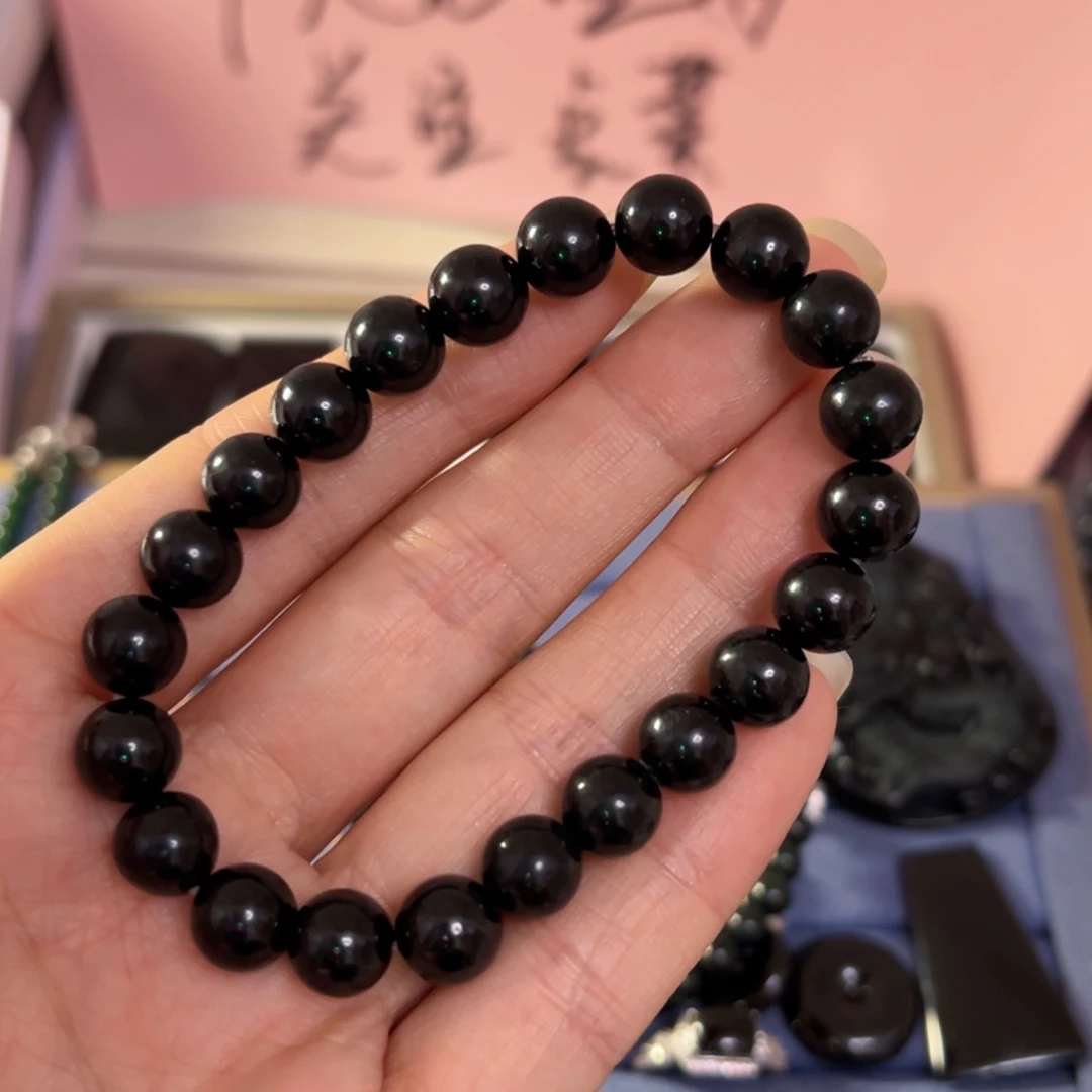 未镶嵌手链翡翠墨翠手串