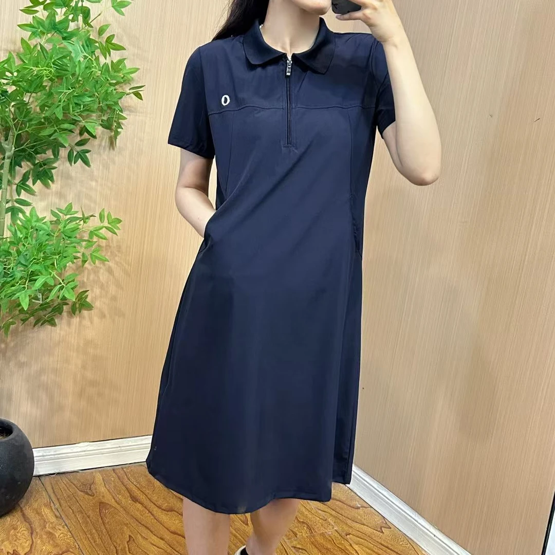 【翻领气质速干梭织裙】百搭时尚休闲简约夏季连衣裙   B567