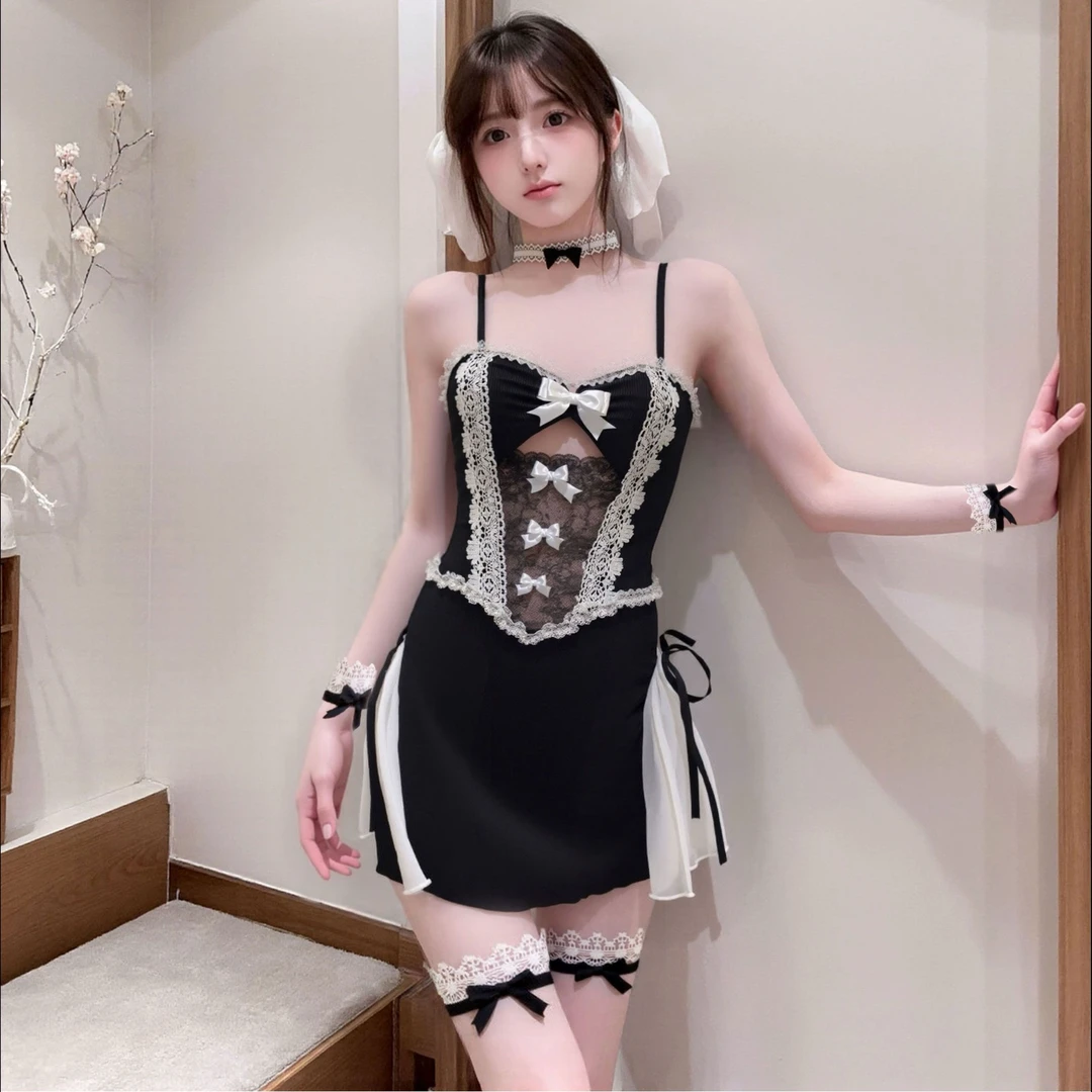表白【80-150斤】性感纯欲小心机辣妹露背显瘦气质吊带睡裙