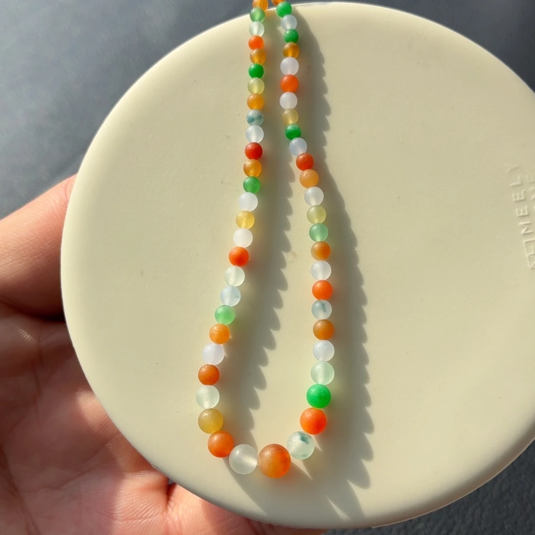 定制翡翠未镶嵌糖果珠串