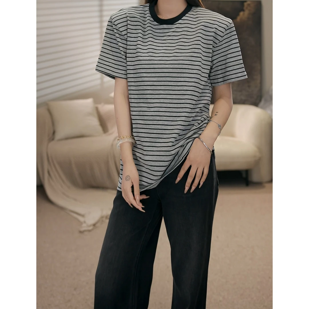 卢尚原创条纹短袖T恤25150