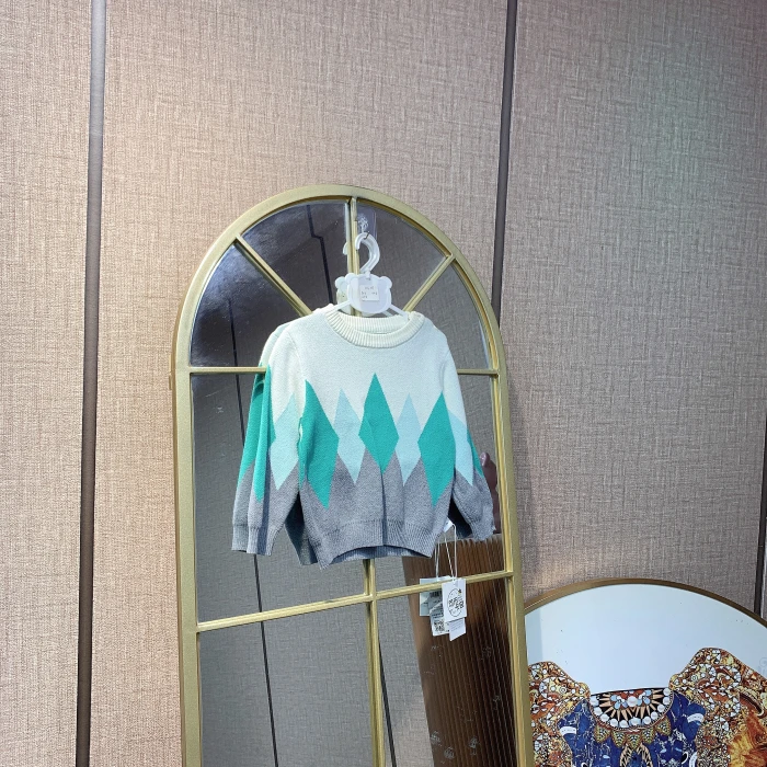 DG027   宝宝拼接色针织毛衣套头上衣