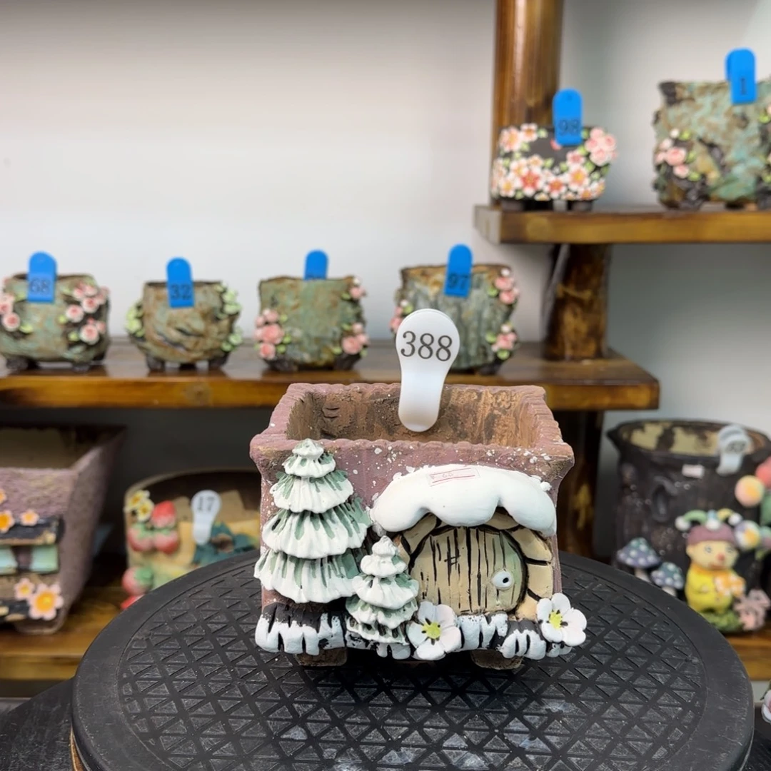 本默花器麦饭石花盆