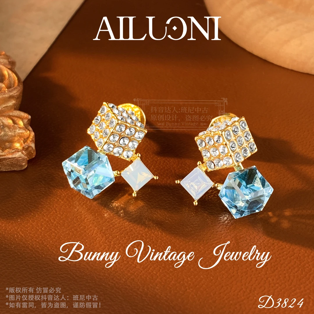 铜合金耳饰  镀K金 D3824 法★【冰雪奇缘】春AILUONI爱洛妮限定耳钉