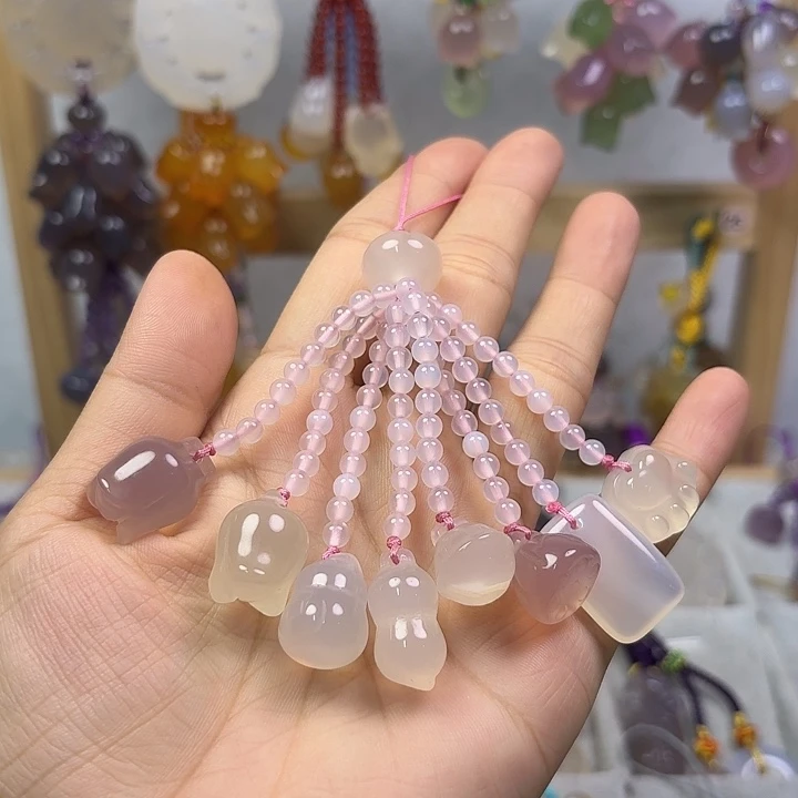 手机挂件流苏多宝粉色款