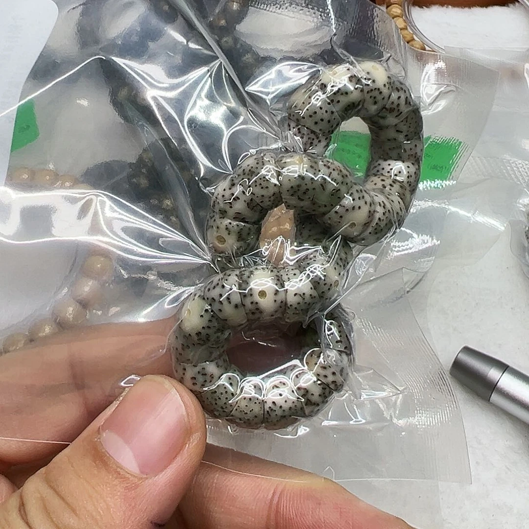 星月菩提手串67荣耀糯冰绿石玉星月菩提单圈猪大肠10