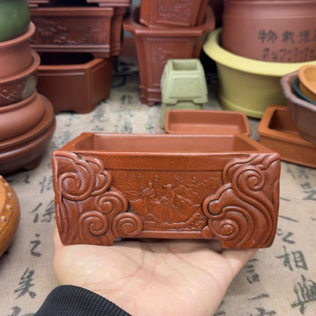 紫砂花盆宜兴紫砂正品13x10x5.5