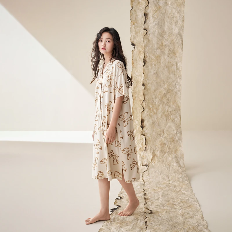 安之伴【巨凉感】短袖睡裙女2025新款睡衣宽松夏天家居82522721921